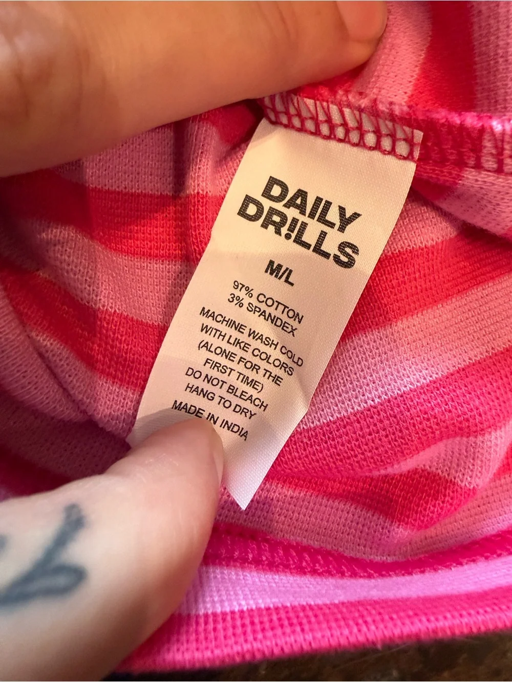 NWT 💕 Daily Drills Pink Striped Micro Shorts 💕 - Picture 3 of 3